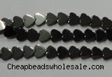 CHE267 15.5 inches 6*6mm heart hematite beads wholesale