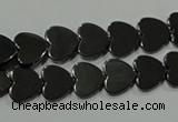 CHE269 15.5 inches 10*10mm heart hematite beads wholesale