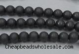 CHE402 15.5 inches 4mm round matte hematite beads wholesale