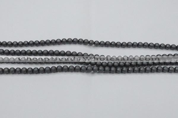 CHE402 15.5 inches 4mm round matte hematite beads wholesale