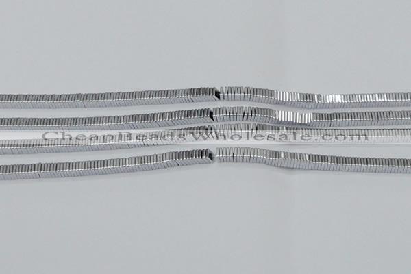 CHE565 15.5 inches 1*2*2mm square plated hematite beads wholesale
