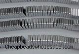 CHE568 15.5 inches 1*3*3mm square plated hematite beads wholesale