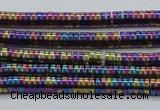 CHE657 15.5 inches 1*3mm tyre plated hematite beads wholesale