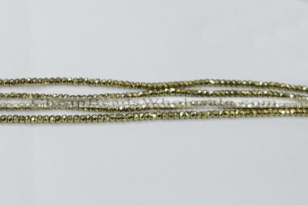 CHE737 15.5 inches 2*4mm faceted rondelle plated hematite beads