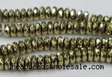 CHE738 15.5 inches 3*6mm faceted rondelle plated hematite beads