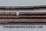 CHE745 15.5 inches 2*4mm tube plated hematite beads wholesale