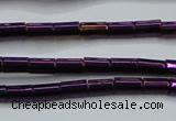 CHE749 15.5 inches 3*5mm tube plated hematite beads wholesale