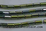 CHE762 15.5 inches 2*4mm tube plated hematite beads wholesale