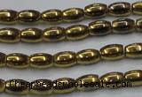 CHE795 15.5 inches 3*5mm rice plated hematite beads wholesale