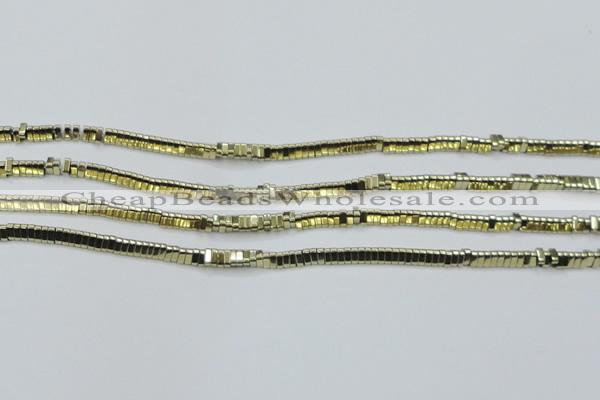 CHE920 15.5 inches 1*3mm triangle plated hematite beads wholesale