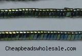 CHE923 15.5 inches 1*3mm triangle plated hematite beads wholesale