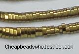 CHE931 15.5 inches 1*2*3mm oval plated hematite beads wholesale