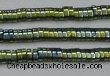 CHE932 15.5 inches 1*2*3mm oval plated hematite beads wholesale