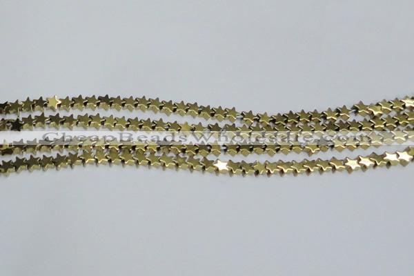 CHE947 15.5 inches 6mm star plated hematite beads wholesale