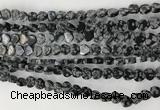 CHG109 15.5 inches 6mm flat heart snowflake obsidian beads wholesale
