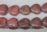 CHG42 15.5 inches 14*14mm heart rhodochrosite beads wholesale