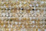 CITR10 15 inches 6mm faceted round natural citrine beads