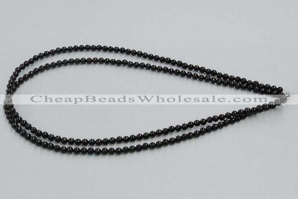 CJB01 16 inches 4mm round natural jet gemstone beads wholesale