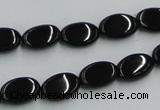 CJB16 16 inches 8*12mm oval natural jet gemstone beads wholesale