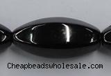 CJB39 16 inches 18*40mm faceted rice natural jet gemstone beads