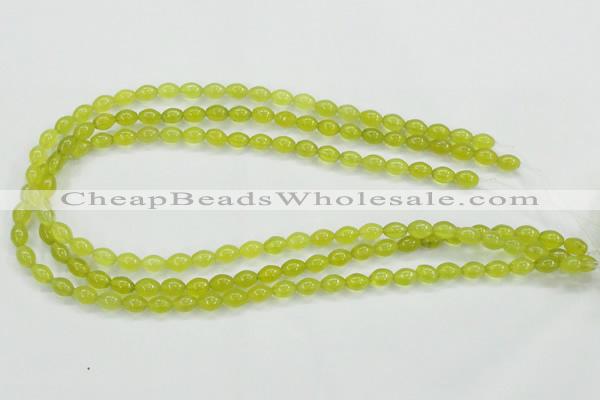 CKA16 15.5 inches 6*8mm rice Korean jade gemstone beads