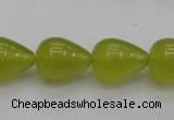 CKA213 15.5 inches 13*18mm teardrop Korean jade gemstone beads