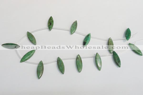 CKC72 15.5 inches 10*30mm marquise natural green kyanite beads