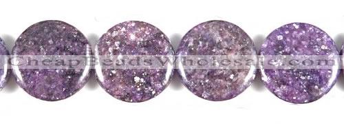 CKU05 15 inches 25mm coin purple kunzite beads wholesale
