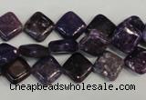 CKU48 15.5 inches 10*10mm diamond purple kunzite beads wholesale