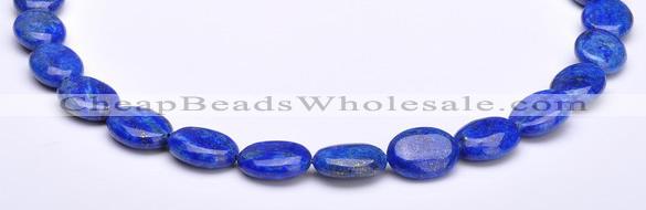 CLA33 12*15mm flat oval deep blue dyed lapis lazuli beads