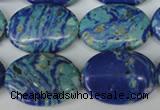 CLA465 15.5 inches 18*25mm oval synthetic lapis lazuli beads