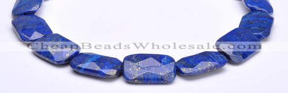 CLA47 Faceted rectangle 20*30mm deep blue dyed lapis lazuli bead