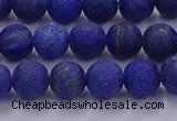 CLA71 15.5 inches 6mm round matte lapis lazuli beads wholesale