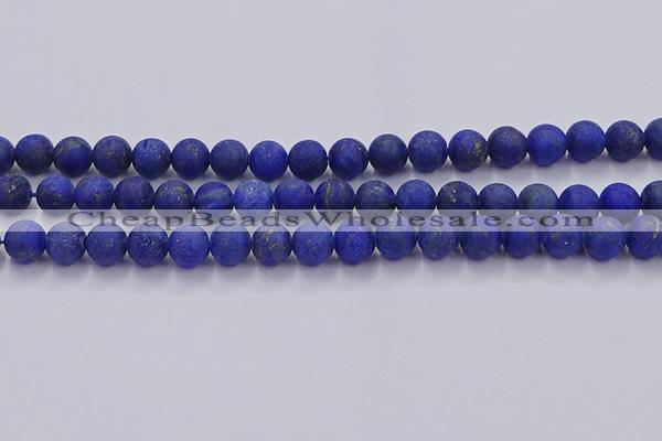 CLA72 15.5 inches 8mm round matte lapis lazuli beads wholesale