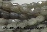 CLB10 16 inches 8*12mm faceted rice labradorite gemstone beads