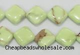 CLE37 15.5 inches 12*12mm diamond lemon turquoise beads wholesale