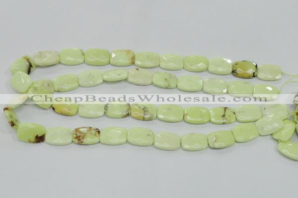CLE63 15.5 inches 13*18mm faceted rectangle lemon turquoise beads