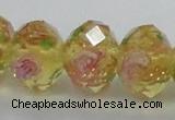 CLG14 13.5 inches 9*12mm faceted rondelle handmade lampwork beads