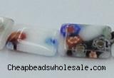 CLG521 16 inches 10*14mm rectangle lampwork glass beads wholesale