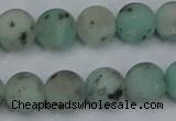 CLJ413 15.5 inches 10mm round matte sesame jasper beads wholesale