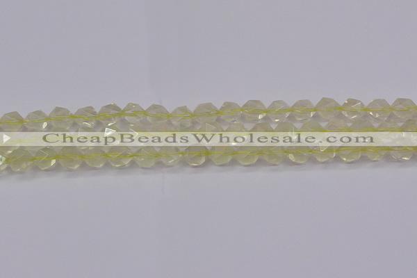CLQ313 15.5 inches 10mm faceted nuggets lemon quartz beads