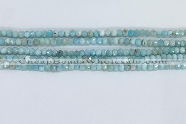 CLR108 15.5 inches 2*3mm faceted rondelle natural larimar beads