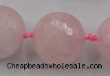 CLS15 15.5 inches 30mm faceted round large rose quartz beads