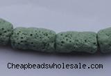 CLV27 15.5 inches 10*18mm column shape green natural lava beads wholesale