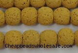 CLV370 15.5 inches 12mm ball dyed lava beads wholesale