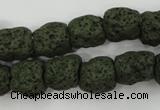CLV395 15.5 inches 13*13mm nuggets dyed lava beads wholesale