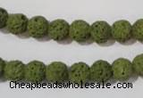 CLV460 15.5 inches 8mm round dyed green lava beads wholesale