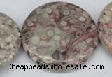 CMB15 15.5 inches 40mm flat round natural medical stone beads