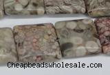 CMB22 15.5 inches 20*20mm square natural medical stone beads