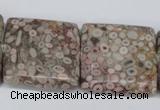 CMB24 15.5 inches 30*30mm square natural medical stone beads